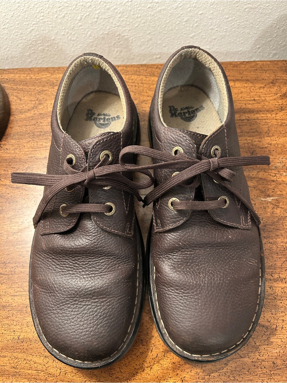 Dr. Martens Men's Dark Brown Leather Lace-Up Oxfords